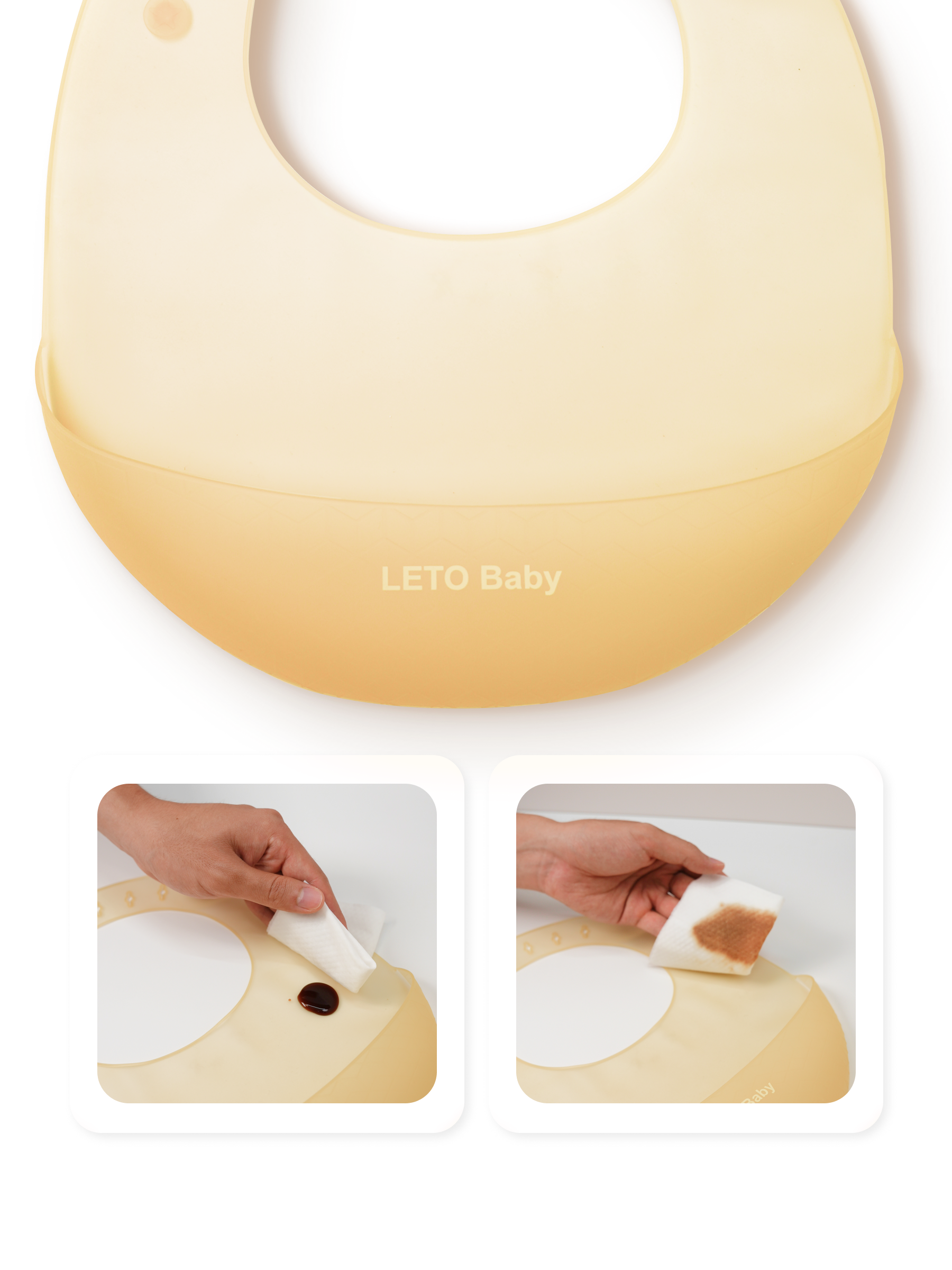 Нагрудник силиконовый для кормления детский LETO BABY