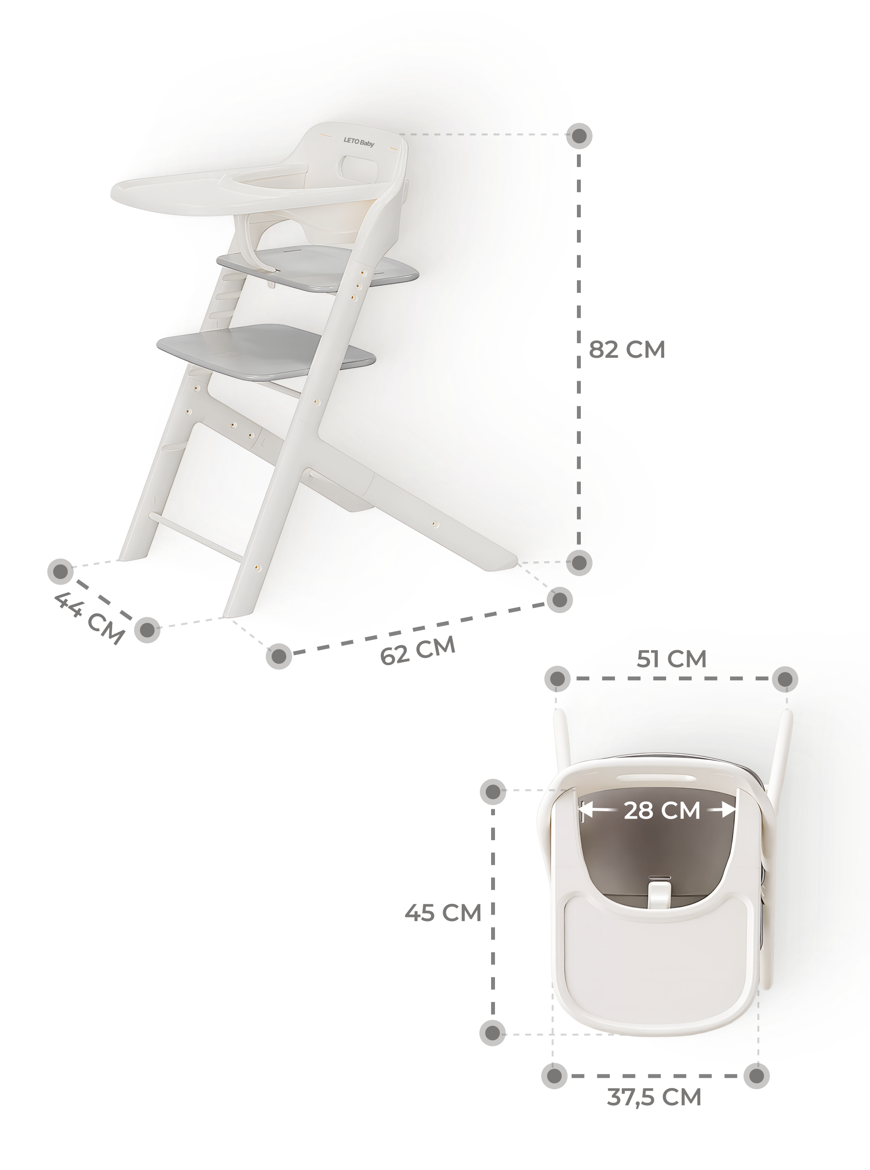 Стульчик для кормления LETO Baby